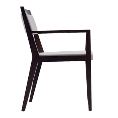 Haworth Candor chair in white and black in a side view
