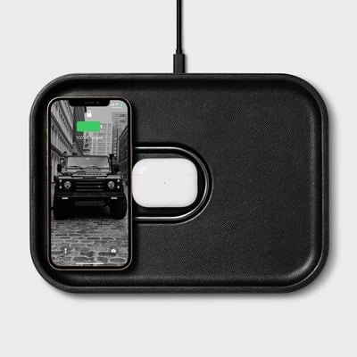 Mag:3 Wireless Charger Tray - Leather / Black (BK-BK)