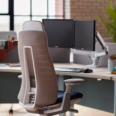 LX Dual Side by Side Monitor Arm - White (TR-PLS)