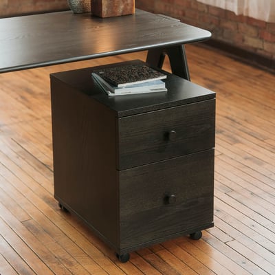 Wood File Cabinet - Charcoal Stain (WD_CS)