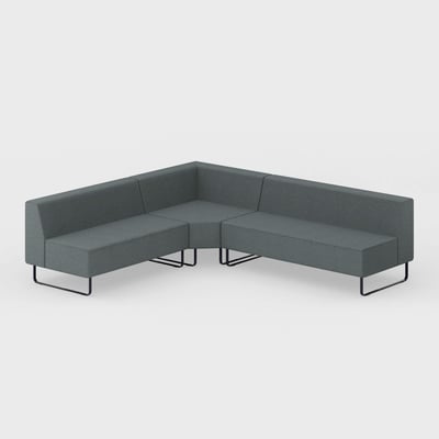 Riverbend Three-Piece Modular Sectional - 3-Piece Square Corner / Steel (4H-FT) / Pitch (TR-TF)