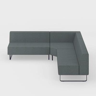 Riverbend Three-Piece Modular Sectional - 3-Piece Square Corner / Steel (4H-FT) / Pitch (TR-TF)