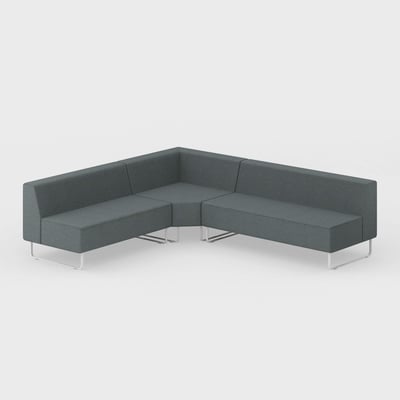 Riverbend Three-Piece Modular Sectional - 3-Piece Square Corner / Steel (4H-FT) / Plaster (TR-TW)