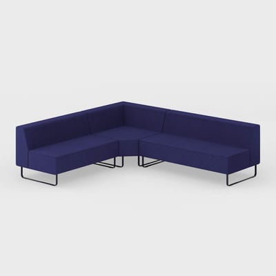 Riverbend Three-Piece Modular Sectional - 3-Piece Square Corner / Lapis (S7-N) / Pitch (TR-TF)