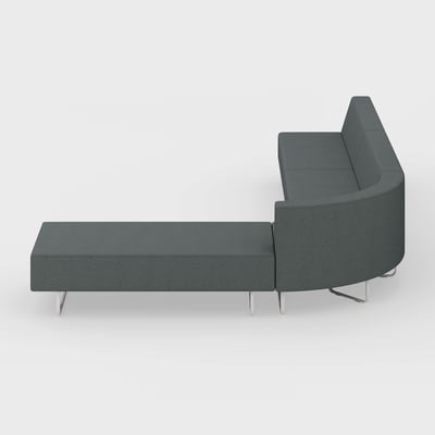 Riverbend Four-Piece Modular Sectional - 4-Piece Round Corner / Steel (4H-FT) / Plaster (TR-TW)