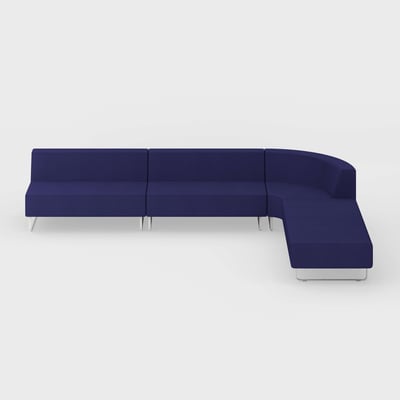 Riverbend Four-Piece Modular Sectional - 4-Piece Round Corner / Lapis (S7-N) / Plaster (TR-TW)