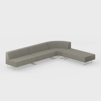 Riverbend Four-Piece Modular Sectional - 4-Piece Round Corner / Pebble (SY-124) / Plaster (TR-TW)