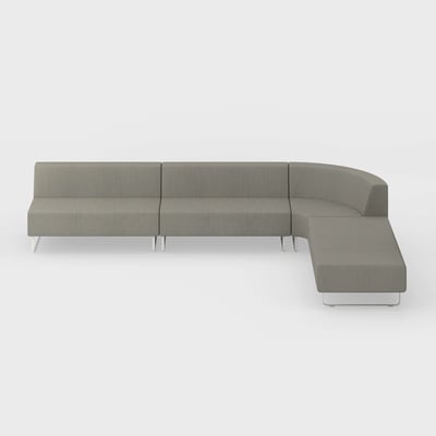 Riverbend Four-Piece Modular Sectional - 4-Piece Round Corner / Pebble (SY-124) / Plaster (TR-TW)