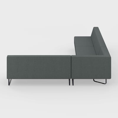 Riverbend Four-Piece Modular Sectional - 4-Piece Square Corner / Steel (4H-FT) / Pitch (TR-TF)