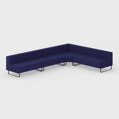Riverbend Four-Piece Modular Sectional - 4-Piece Square Corner / Lapis (S7-N) / Pitch (TR-TF)
