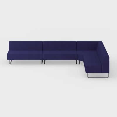 Riverbend Four-Piece Modular Sectional - 4-Piece Square Corner / Lapis (S7-N) / Pitch (TR-TF)