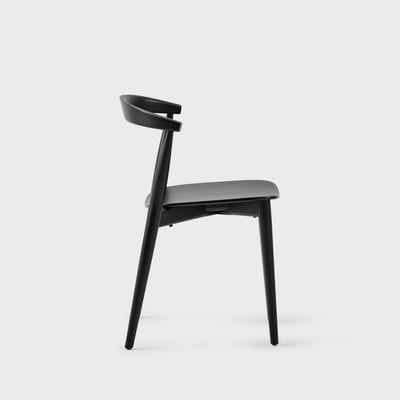 Newood Light Stacking Side Chair - Black Stained Ash (E4-112)