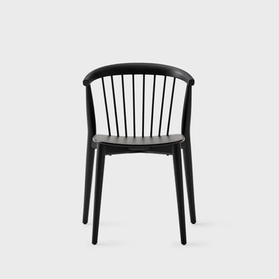 Newood Stacking Side Chair - Black Stained Ash (E4-112)