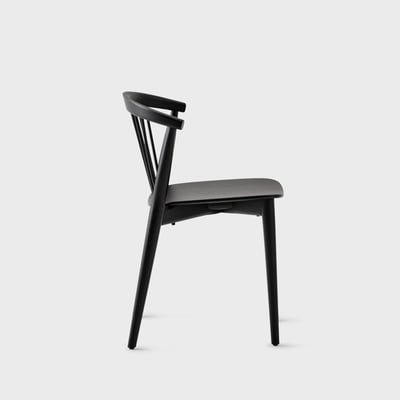 Newood Stacking Side Chair - Black Stained Ash (E4-112)