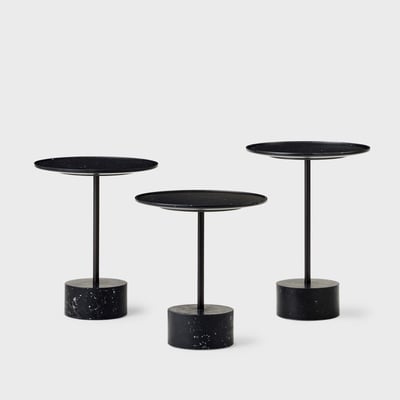 9 Side Table - Low / Black Marquiña Marble (15-N)