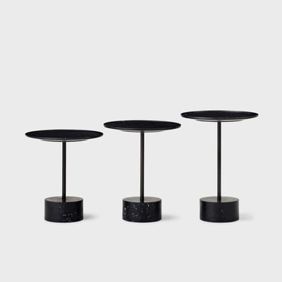 9 Side Table - Low / Black Marquiña Marble (15-N)