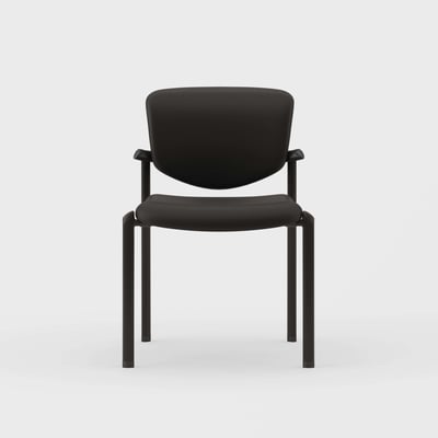 Improv Stacking Chair - Black Vegan Leather (XJ-BL) / No
