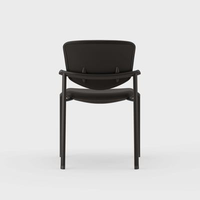 Improv Stacking Chair - Black Vegan Leather (XJ-BL) / No