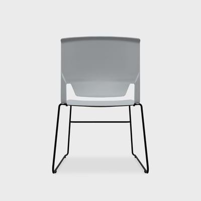 Very Wireframe Stacking Chair - Fog (TR-7) / Black (TR-F) / No