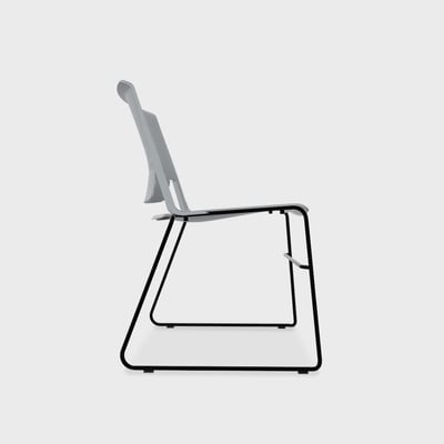 Very Wireframe Stacking Chair - Fog (TR-7) / Black (TR-F) / No