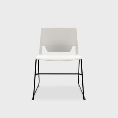 Very Wireframe Stacking Chair - Snow (TR-PLS) / Black (TR-F) / No