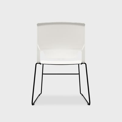 Very Wireframe Stacking Chair - Snow (TR-PLS) / Black (TR-F) / No