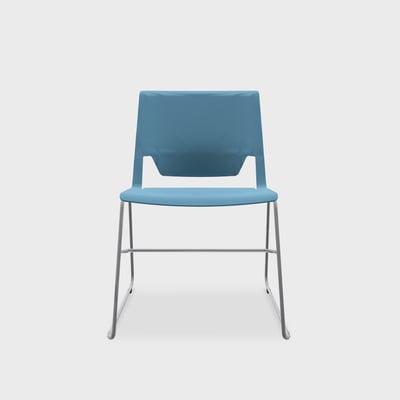 Very Wireframe Stacking Chair - Heron (TR-HR) / Metallic Silver (TR-LE) / No