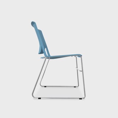 Very Wireframe Stacking Chair - Heron (TR-HR) / Metallic Silver (TR-LE) / No