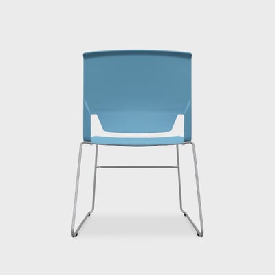 Very Wireframe Stacking Chair - Heron (TR-HR) / Metallic Silver (TR-LE) / No