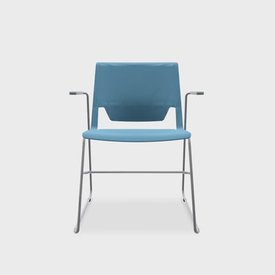 Very Wireframe Stacking Chair - Heron (TR-HR) / Metallic Silver (TR-LE) / Yes