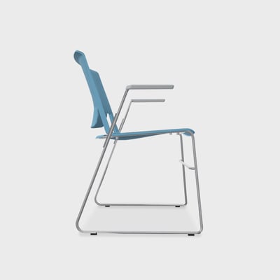 Very Wireframe Stacking Chair - Heron (TR-HR) / Metallic Silver (TR-LE) / Yes