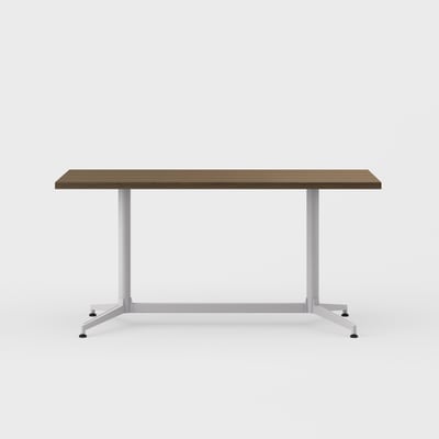 Jive Bridge Base Conference Table - 30x60 / Neo Walnut (H-KL) / Metallic Silver (TR-LE)