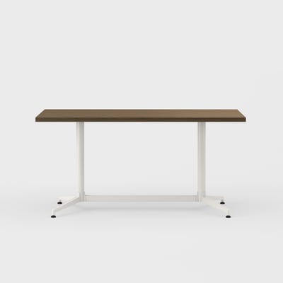 Jive Bridge Base Conference Table - 30x60 / Neo Walnut (H-KL) / Smooth Plaster (TR-PLS)