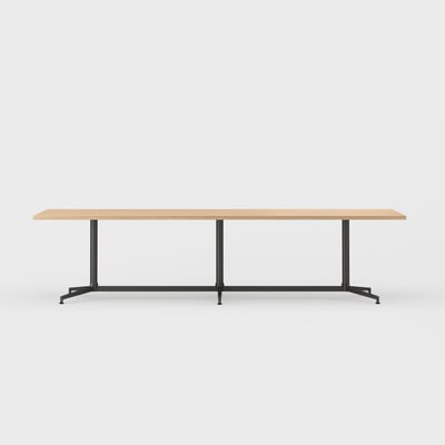 Jive Bridge Base Conference Table - 48x120 / Landmark (H-KM) / Charcoal (TR-K)