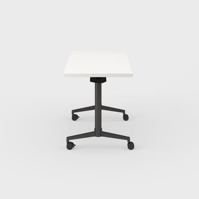 Jive T-Base Flip Table - 24x48 / Linen (H-WL) / Charcoal (TR-K)