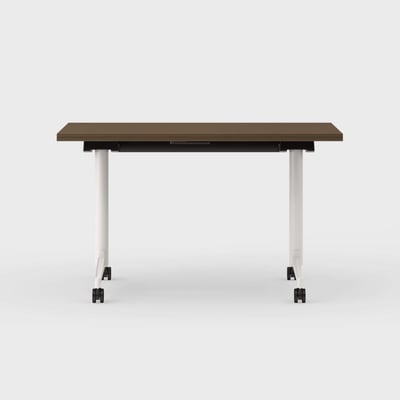 Jive T-Base Flip Table - 24x48 / Neo Walnut (H-KL) / Smooth Plaster (TR-PLS)