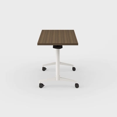 Jive T-Base Flip Table - 24x48 / Neo Walnut (H-KL) / Smooth Plaster (TR-PLS)