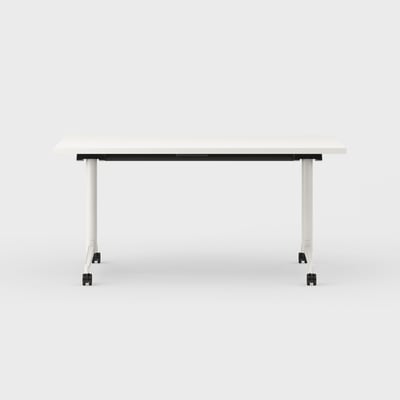 Jive T-Base Flip Table - 30x60 / Linen (H-WL) / Smooth Plaster (TR-PLS)