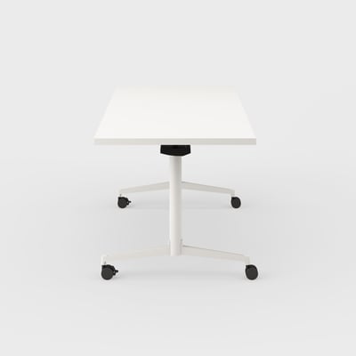 Jive T-Base Flip Table - 30x60 / Linen (H-WL) / Smooth Plaster (TR-PLS)