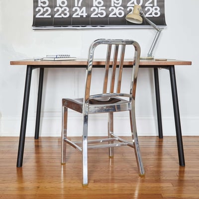 1006 Navy Chair - Polished / Felt