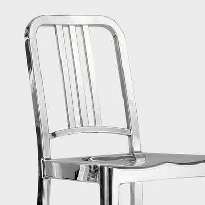 1006 Navy Chair - Polished / Felt