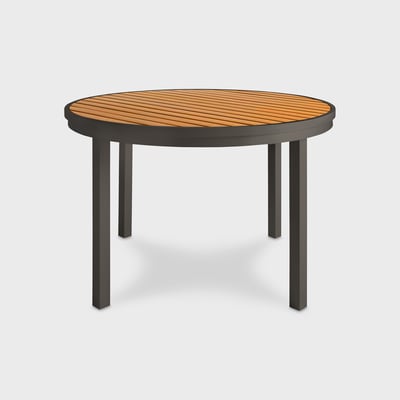 Koko II Wood Dining Table - Bronze with Natural Teak (J_BZT)