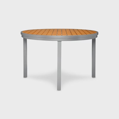 Koko II Wood Dining Table - Silver with Natural Teak (J_SLT)