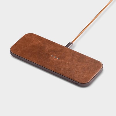 Catch:2 Multi-Device Wireless Charger - Leather / Saddle (BR-ORB)