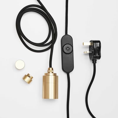 Frosted Plug-in Pendant - Brass (TL_BRAS) / Enno
