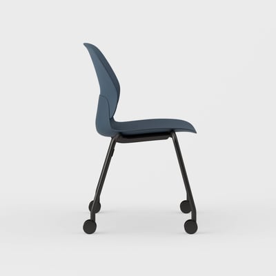 Maari Chair with 4-Leg Base - Indigo (TR-1V) / Black (TR-F) / Soft Casters