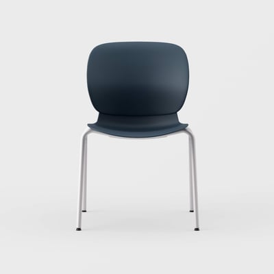Maari Chair with 4-Leg Base - Indigo (TR-1V) / Metallic Silver (TR-LE) / Plastic Glide