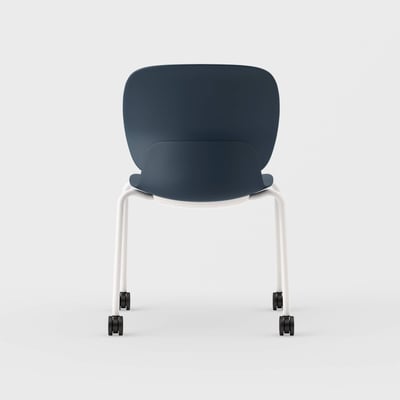 Maari Chair with 4-Leg Base - Indigo (TR-1V) / Smooth Plaster (TR-PLS) / Soft Casters