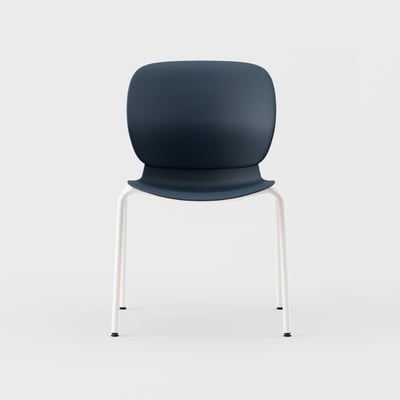 Maari Chair with 4-Leg Base - Indigo (TR-1V) / Smooth Plaster (TR-PLS) / Plastic Glide
