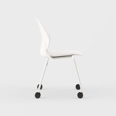 Maari Chair with 4-Leg Base - Smooth Plaster (TR-PLS) / Smooth Plaster (TR-PLS) / Soft Casters